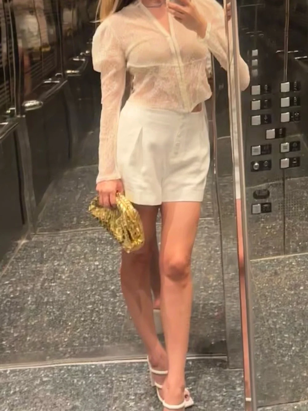 Zara Sheer Cream Lace corset jacket Long-Sleeve Corset Top